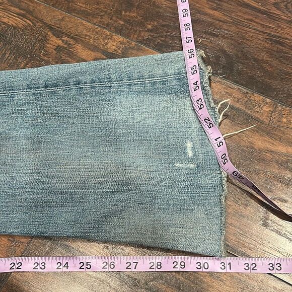 True religion Bobby jeans size 29 by 31 distressed made in USA raw hem in GUC - Picture 12 of 13